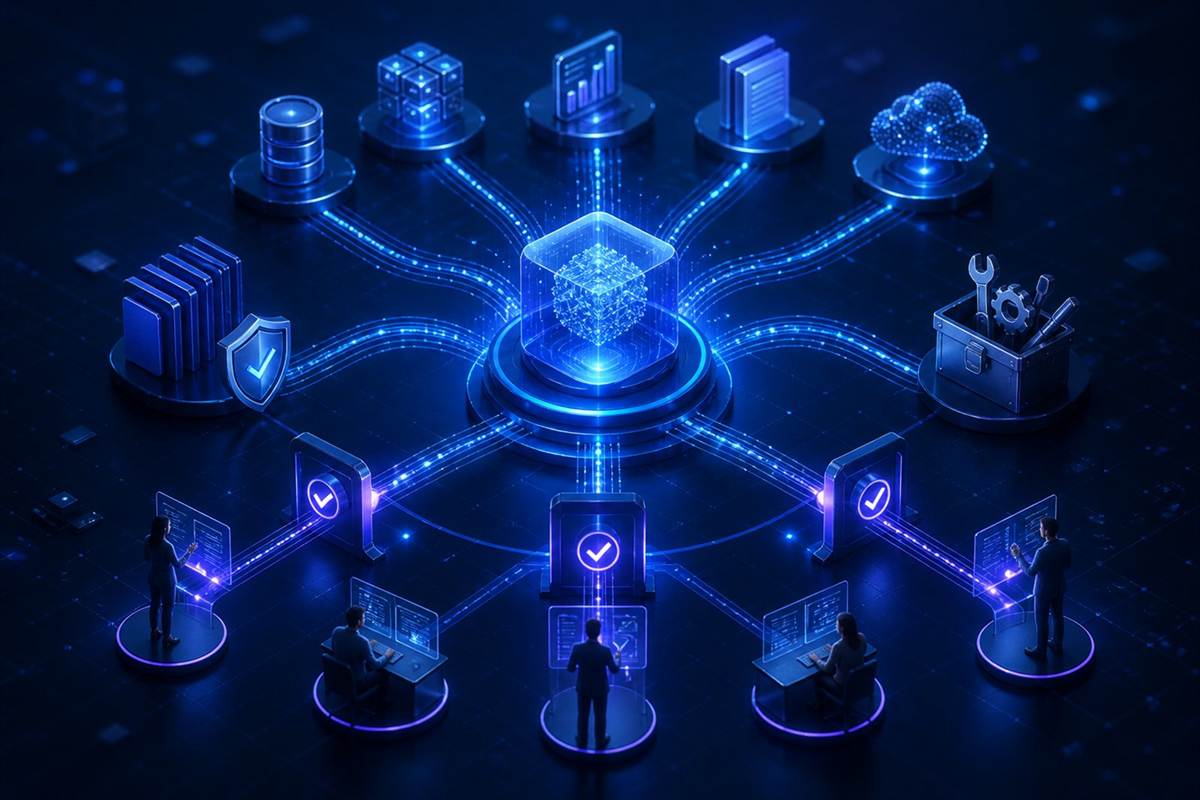 Red de agentes de inteligencia artificial conectada de forma segura a conocimiento y herramientas empresariales